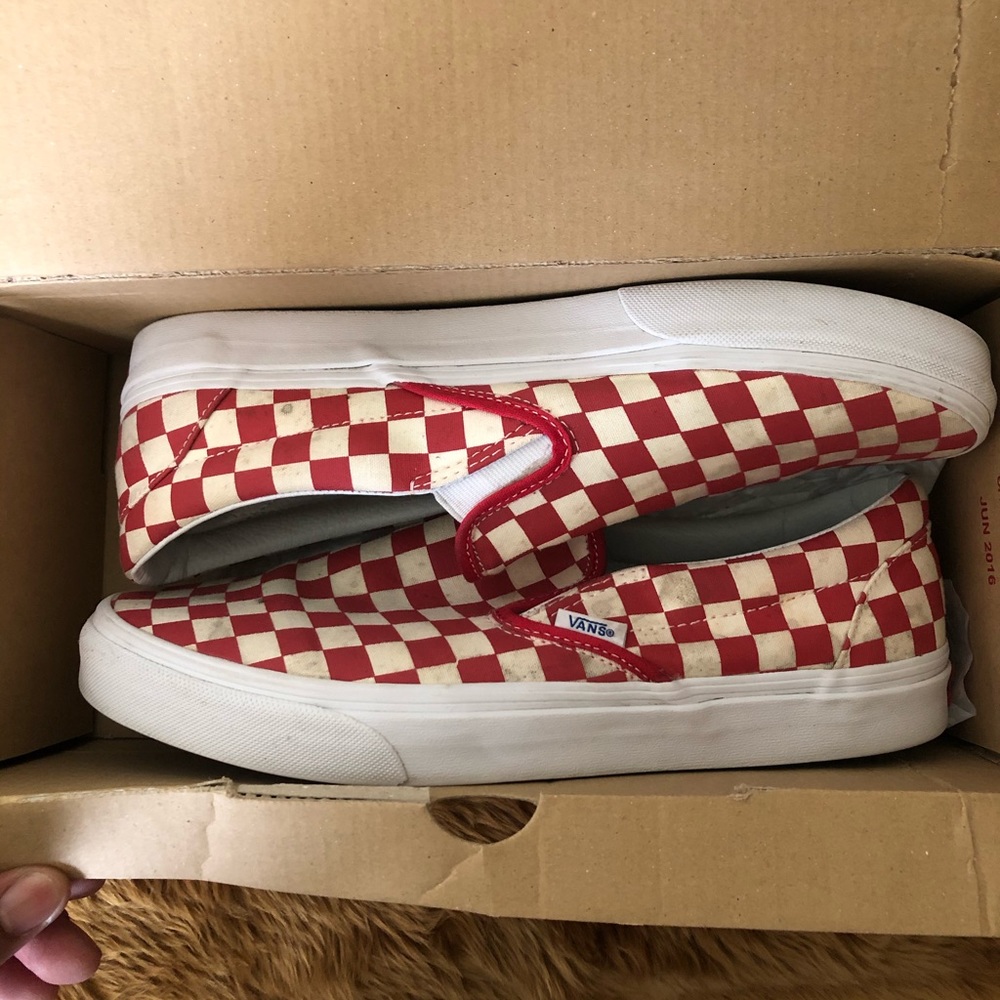 Red/White Checkered Slip-on Vans